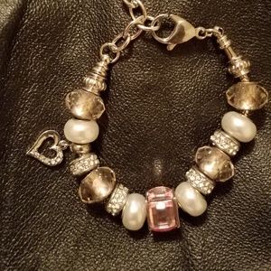 Boho Glass/bead/heart charm